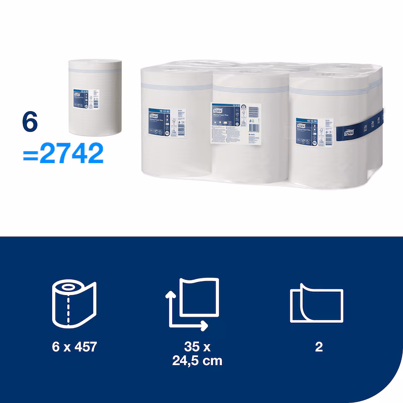 Tork belsőmagos törlőpapír plusz, fehér, M2 - Image 4