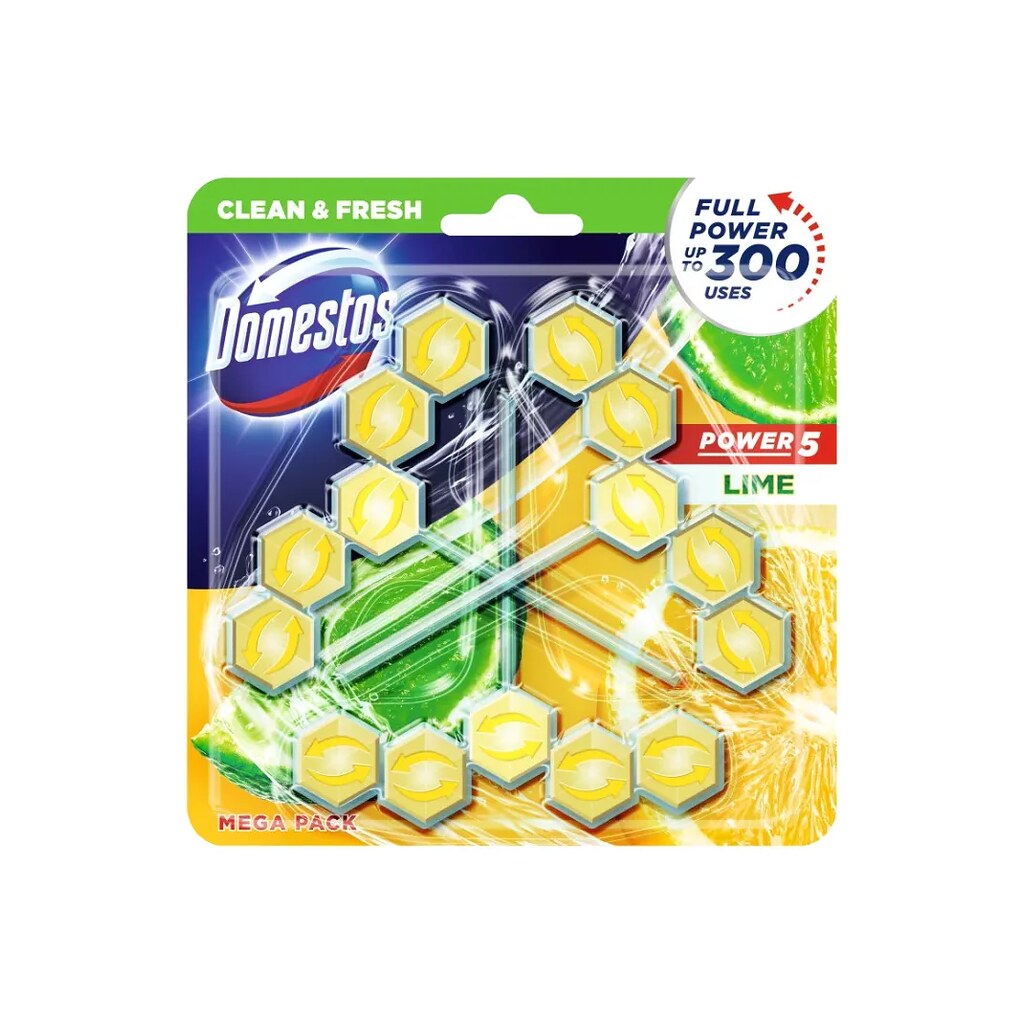 Domestos Power5 WC illatosító rúd Lime 3x50g C54525