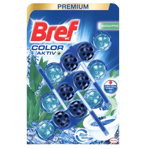 Bref Color Aktiv golyós WC illatosító Eukaliptusz 3x50g