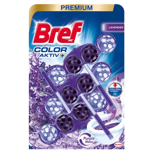 Bref Color Aktiv golyós WC illatosító Levendula 3x50g