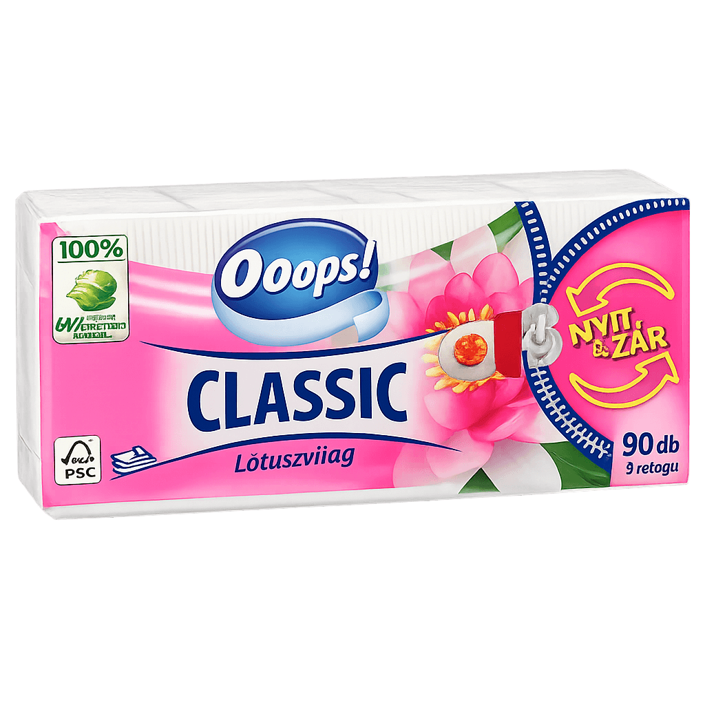 Ooops! Classic papírzsebkendő Lótuszvirág - 3 rétegű, 90db