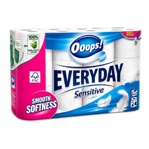 Ooops! Everyday WC papír Sensitive - 3 rétegű, 24 tekercs