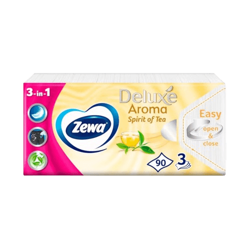 Zewa Deluxe Spirit of Tea papírzsebkendő - 3 rétegű 90db