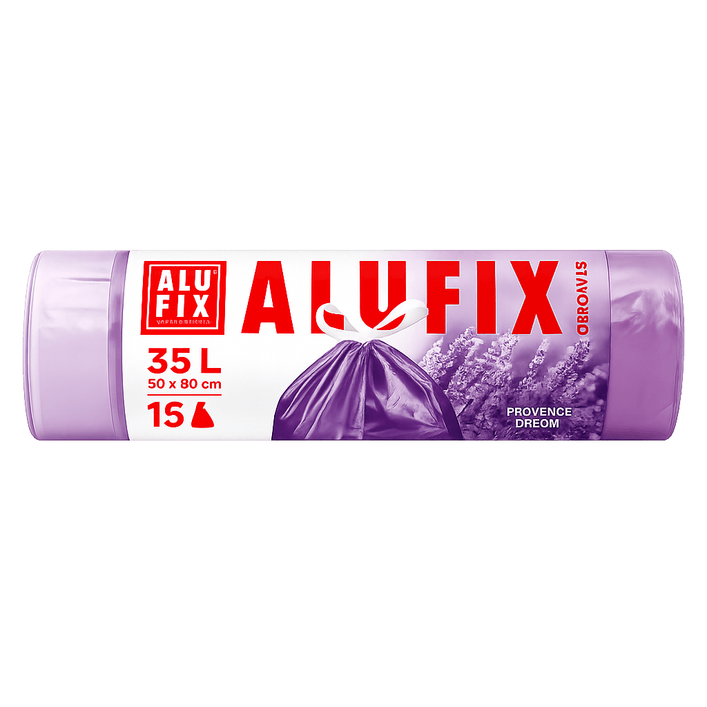 Alufix levendula illatú zárószalagos szemeteszsák 35L - 50*60cm, 15db/tek