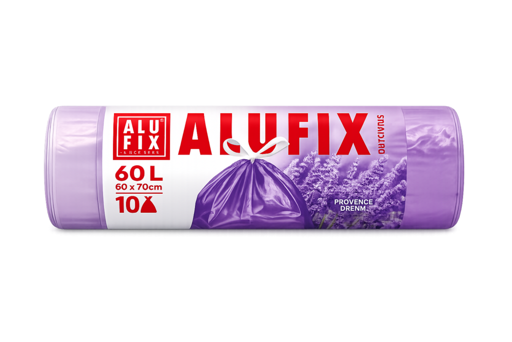 Alufix levendula illatú zárószalagos szemeteszsák 60L - 60*70cm, 10db/tek