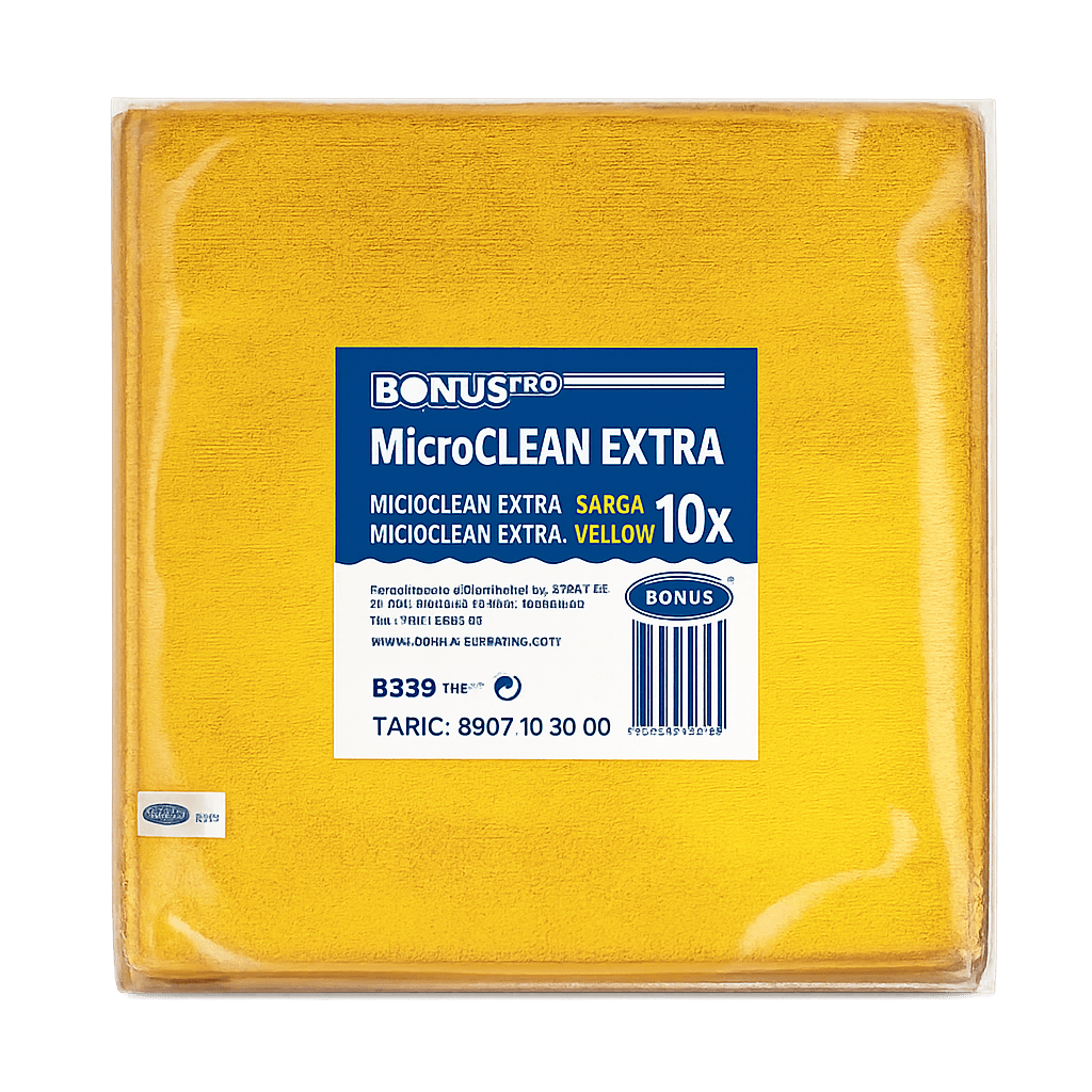 BonusPRO MicroCLEAN Extra mikroszálas törlőkendő 40x40cm Sárga 10db