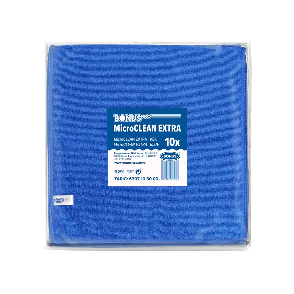 BonusPRO MicroCLEAN Extra mikroszálas törlőkendő 40x40cm Kék 10db