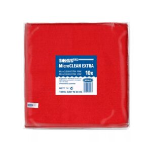 BonusPRO MicroCLEAN Extra mikroszálas törlőkendő 40x40cm Piros 10db