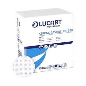 Lucart Strong Gastro Line 600 szalvéta - 1 rétegű, hófehér, 18x18cm, 600 lap