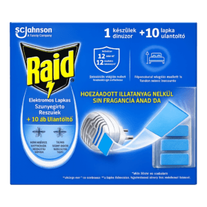 Raid elektromos lapkás szúnyogirtó készülék + 10db utántöltő