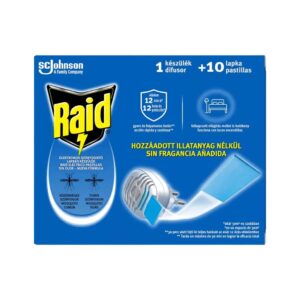 Raid elektromos lapkás szúnyogirtó készülék + 10db utántöltő