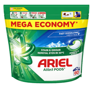 Ariel Allin1 Pods Mountain Spring mosókapszula fehér és világos ruhákhoz 60db