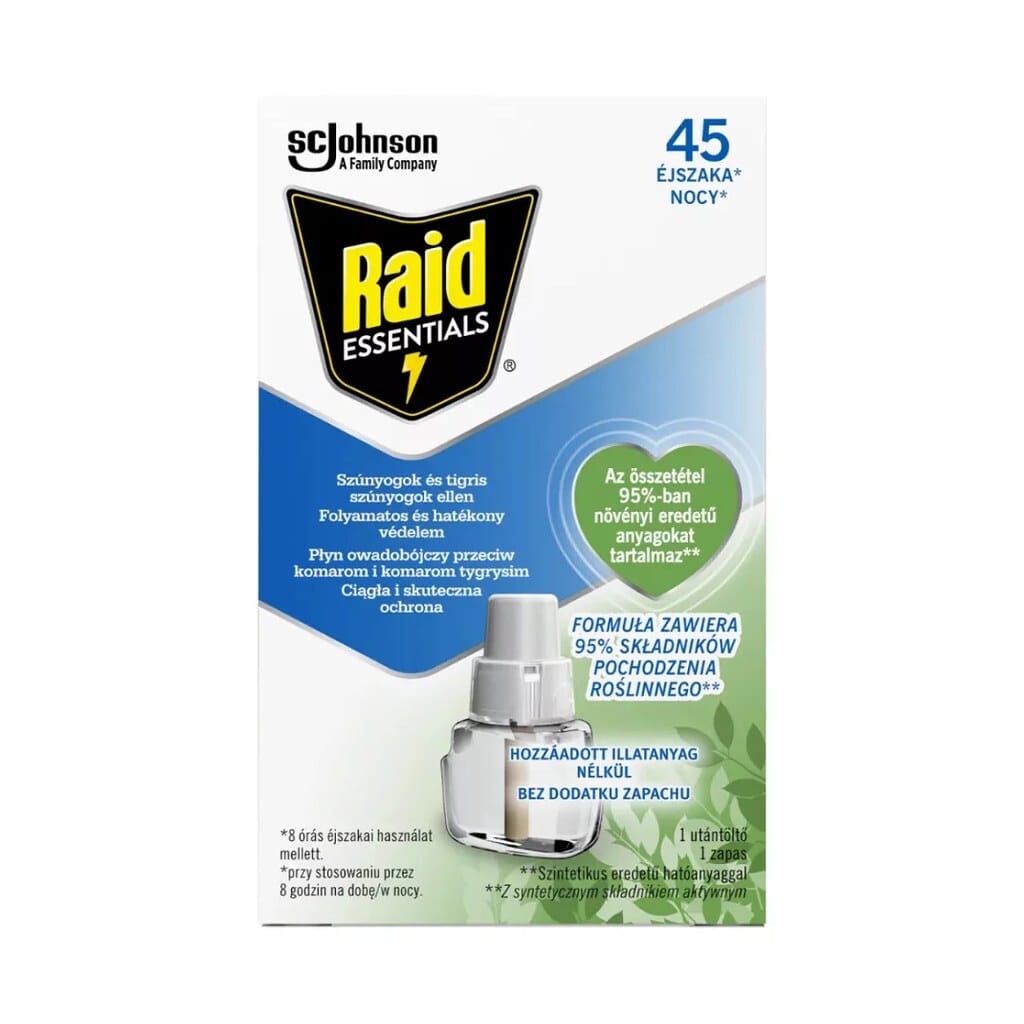Raid elektromos szúnyogírtó utántöltő folyadék Essentials 27ml