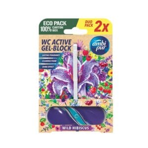Ambi Pur aktív WC illatosító gél blokk Wild Hibiskus 2x45g