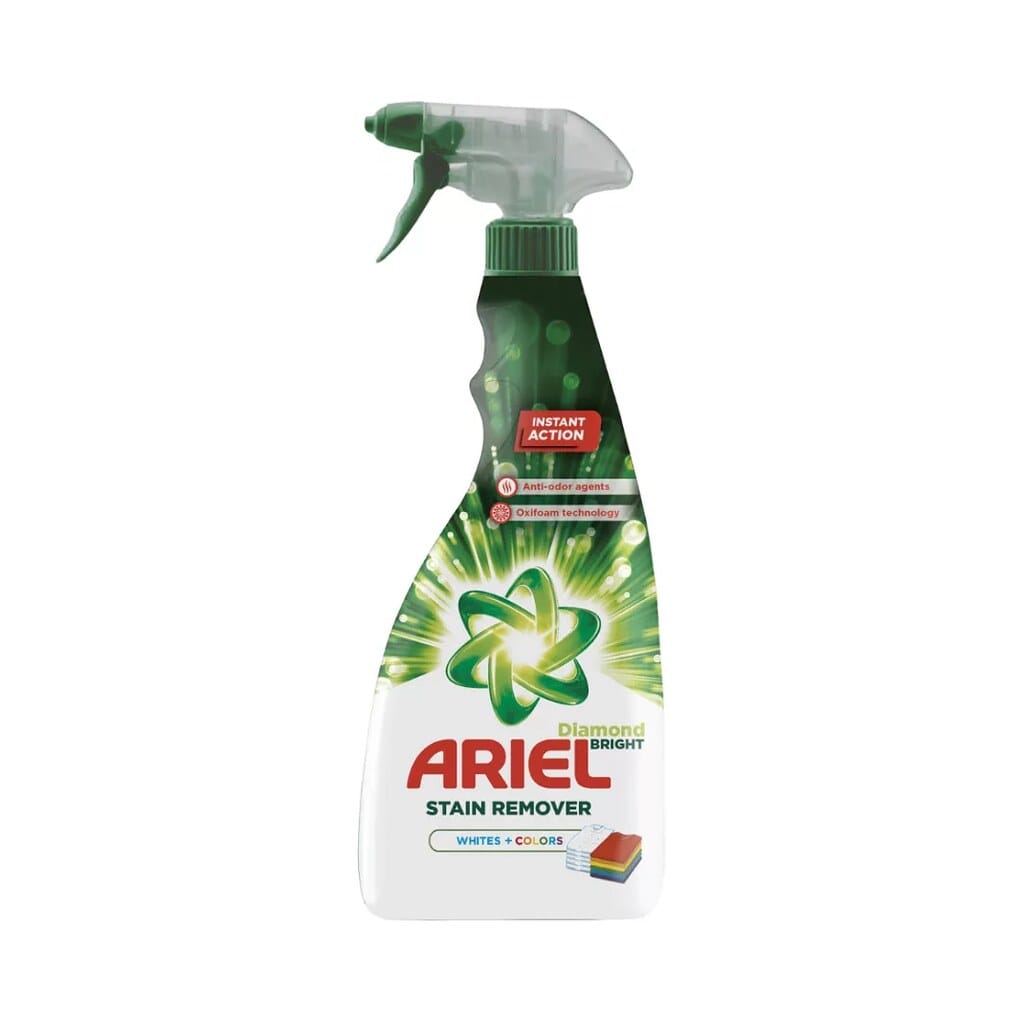 Ariel Diamond Bright Instant Action folteltávolító spray Whites + Colours 750ml