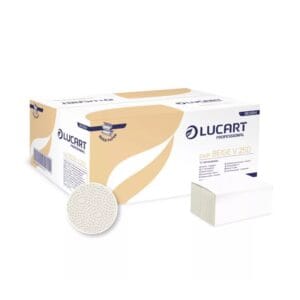 Lucart Easy Beige V 250 hajtogatott kéztörlő – 1 rétegű, bézs, 250 lap (Karton – 20 csomag) 863064P