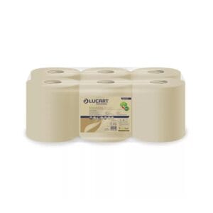 Lucart EcoNatural 500 CF ipari törlőpapír 20cm átm. – 2 rétegű, havanna, 150m (Karton – 6 tekercs) 852405J