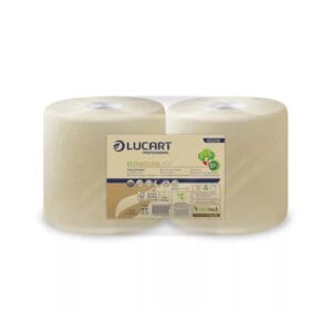 Lucart EcoNatural 800 ipari törlőpapír 24cm átm. – 2 rétegű, havanna, 200m (Karton – 2 tekercs) 852218U