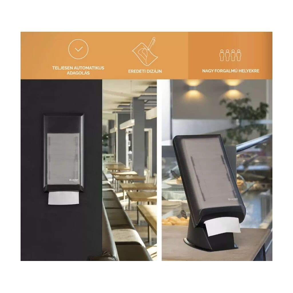 Lucart L-One Tabletop szalvétaadagoló Fekete 892290