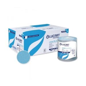 Lucart Strong Blue 155 ID Műanyag dudás tekercses kéztörlő – 2 rétegű, kék, 155m (Karton – 6 tek) 861058E