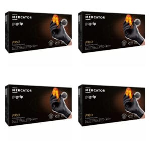 Mercator GoGrip Black púdermentes nitril védőkesztyű 50 db