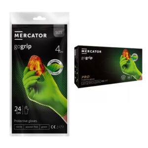 Mercator GoGrip Green púdermentes nitril védőkesztyű 4 db és 50 db