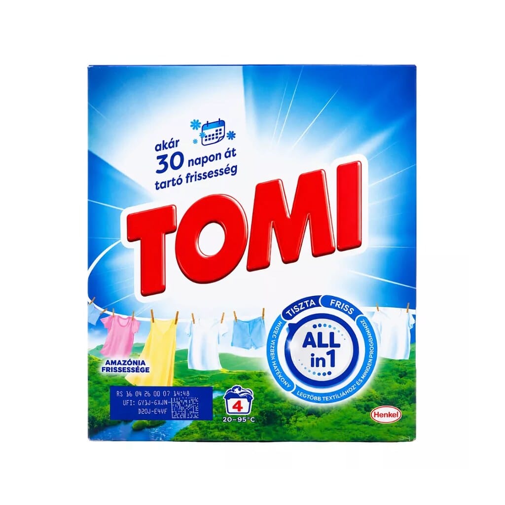Tomi Amazónia Frissessége mosópor fehér ruhákhoz – 4 mosás 200g C63274