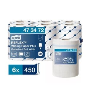Tork Reflex™ belsőmagos törlőpapír plusz 19cm átm. – 2 rétegű, hófehér, 151m (Karton – 6 tek) 473472