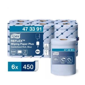 Tork Reflex™ belsőmagos törlőpapír plusz 19cm átm. – 2 rétegű, kék, 151m (Karton – 6 tek) 473391