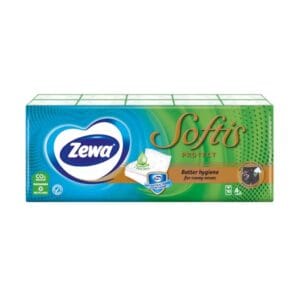 Zewa Softis Protect papírzsebkendő – 4 rétegű 10x9db C41007