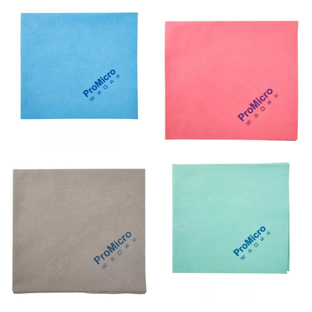 Kiehl ProMicro mikroszálas törlőkendő 35x38cm, 170GSM Kék és Piros és Szürke és Zöld