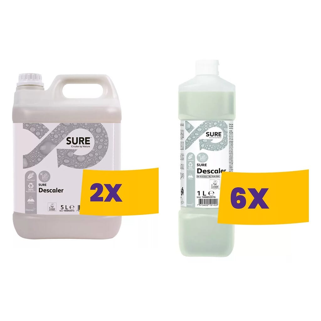 Sure Descaler Konyhai vízkőoldószer koncentrátum rendszeres használatra 5 l és 1000 ml
