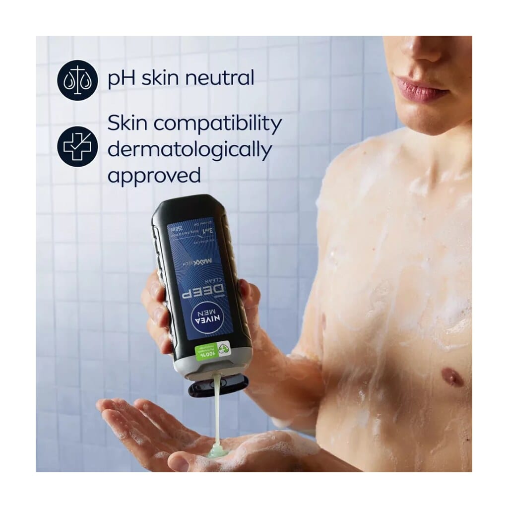 Nivea Men 3in1 férfi tusfürdő Deep Clean 500ml C54878