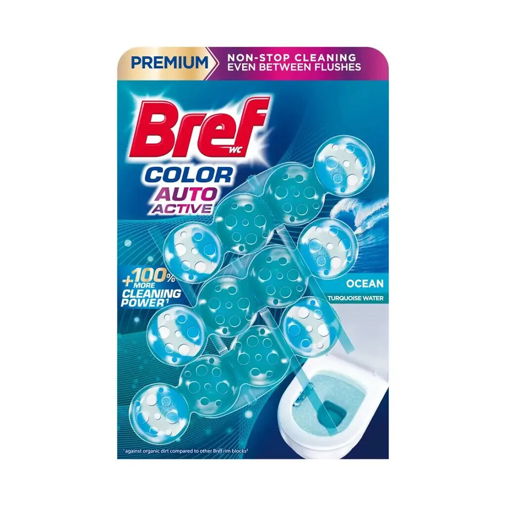 Bref Color Aktiv golyós WC illatosító Turquoise Water 3x50g C44582