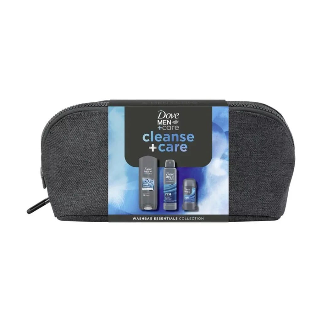 Dove Men Clean Comfort ajándékcsomag neszeszerrel tusfürdő + dezodor + stift C67267