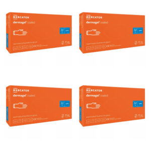 Mercator Dermagel Coated kopolimeres púdermentes latex vizsgálókesztyű 100 db