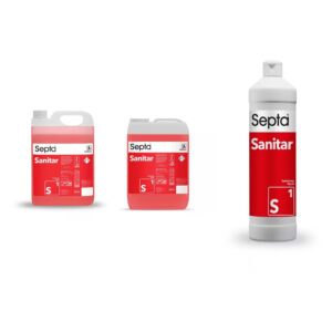 Septa Sanitar S1 Szaniter tisztító és vízkőoldó koncentrátum napi takarításhoz 5 l és 10 l és 1000 ml