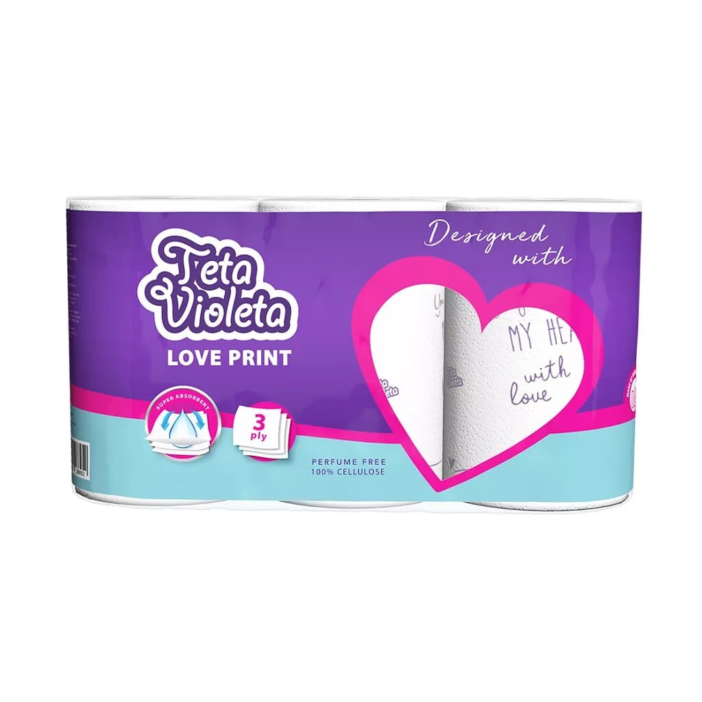 Violeta Love háztartási papírtörlő – 3 rétegű, 3 tekercs 738