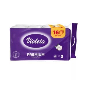 Violeta Prémium WC papír illatmentes – 3 rétegű, 16 tekercs 3859892288075